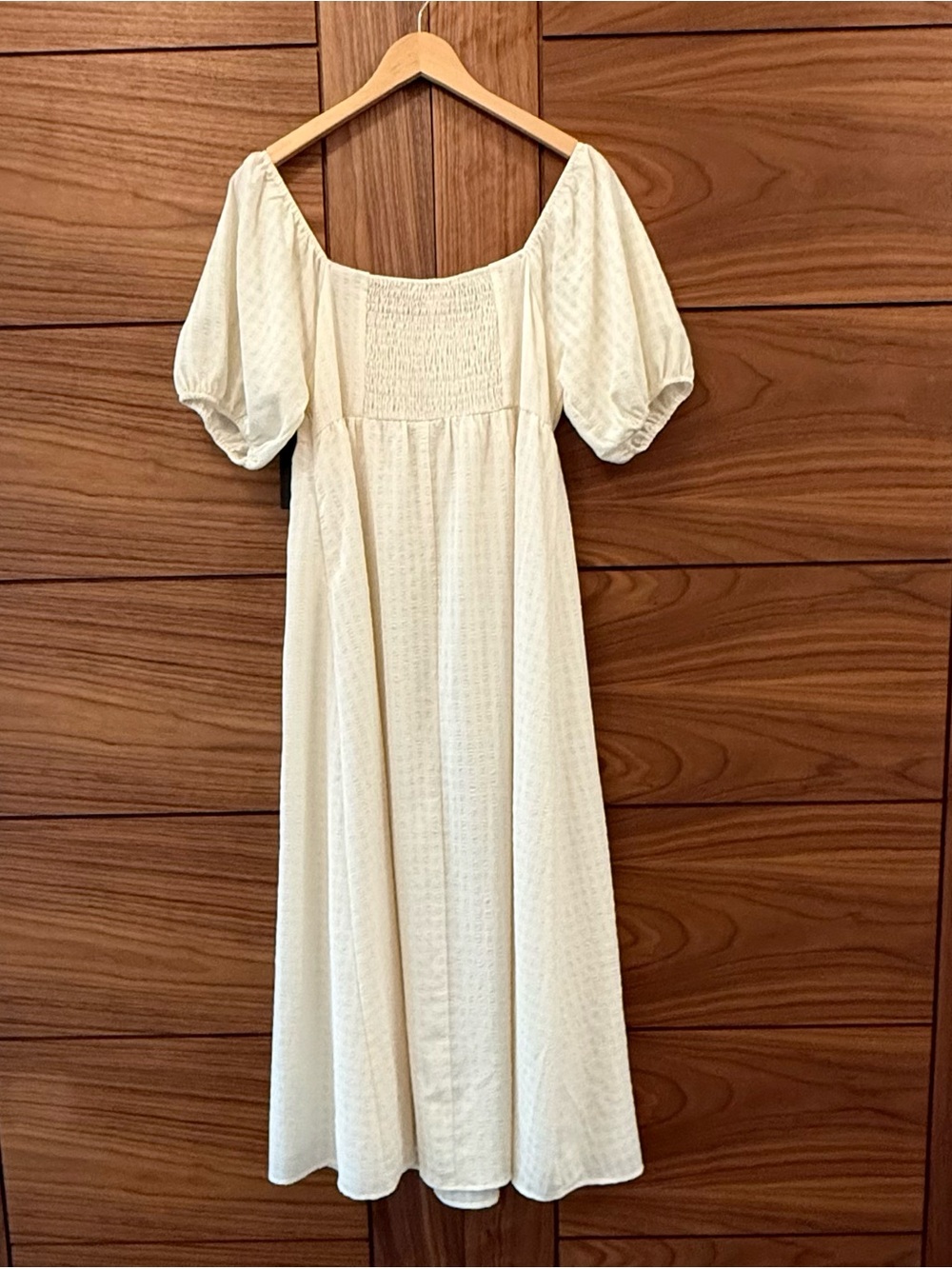 All Row NWT Cream Square-Neck Puff Sleeve Maxi Dress Boho Cottagecore Medium - Picture 10 of 15